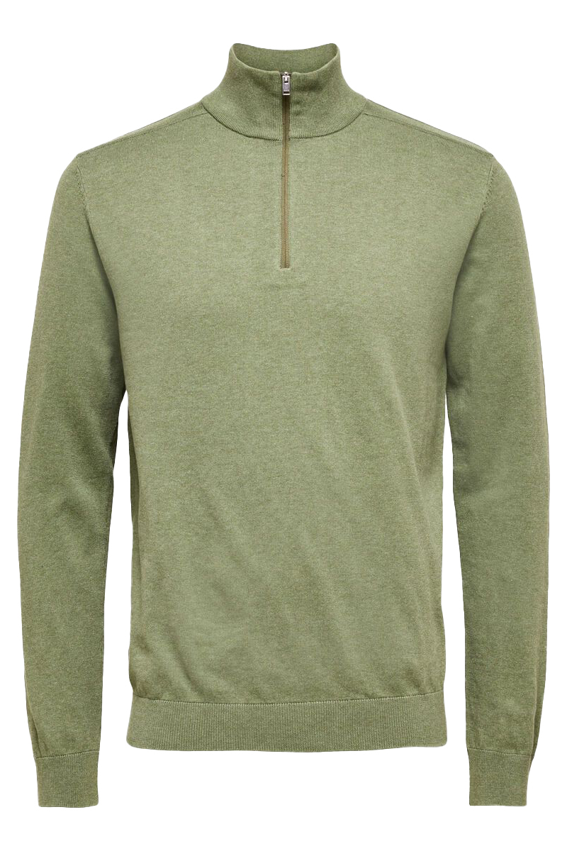 Selected SLHBERG HALF ZIP CARDIGAN NOOS Groen-4 1