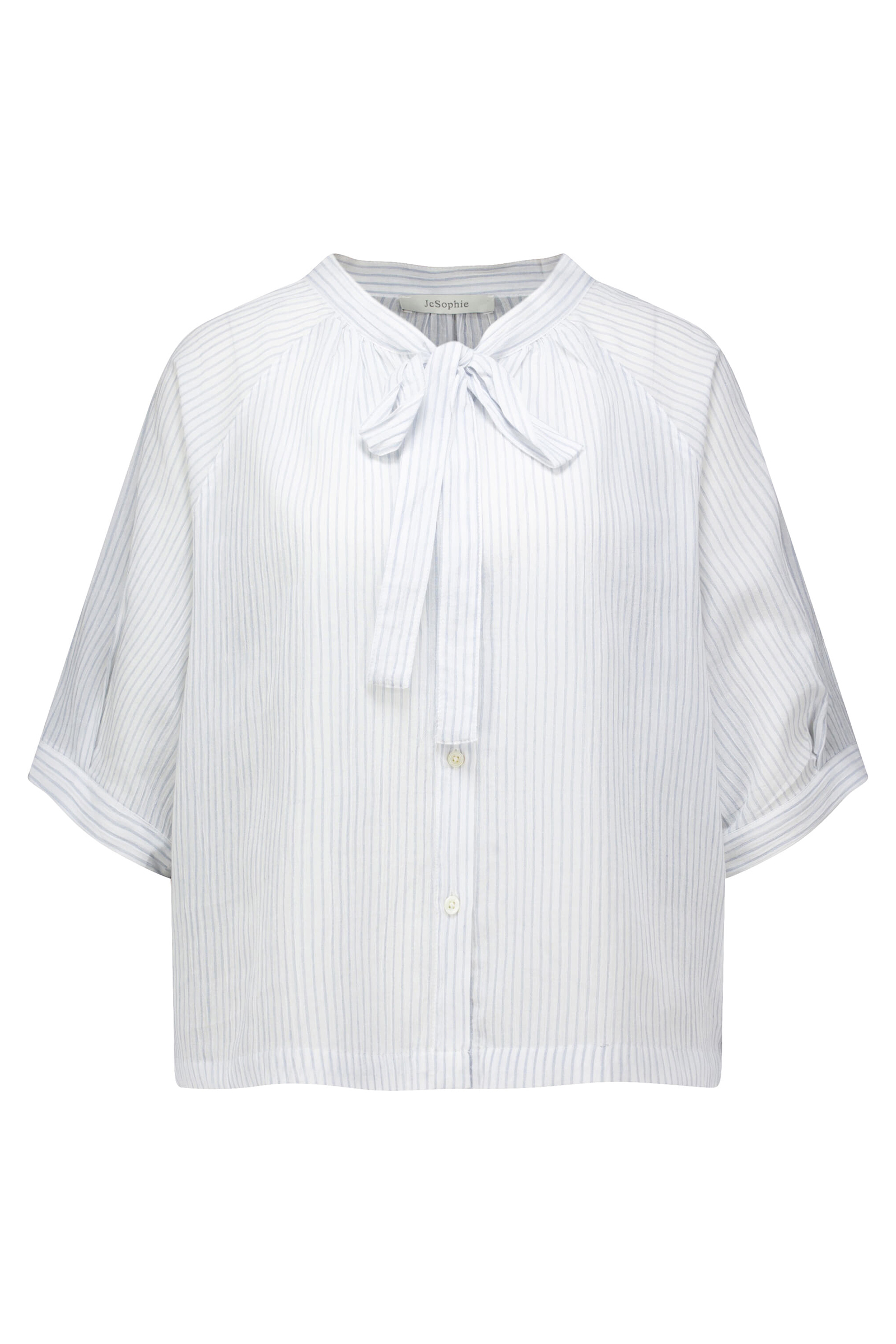 Dames blouse korte mouw blauw