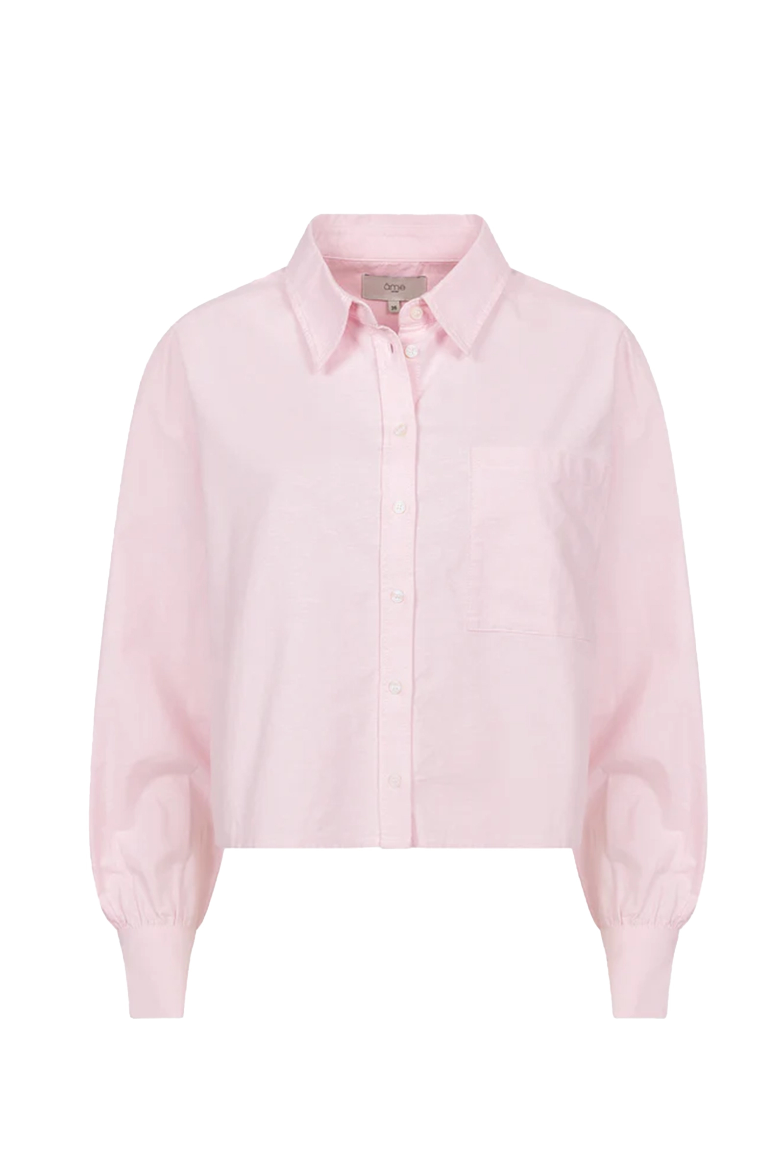Dames blouse lange mouw rose