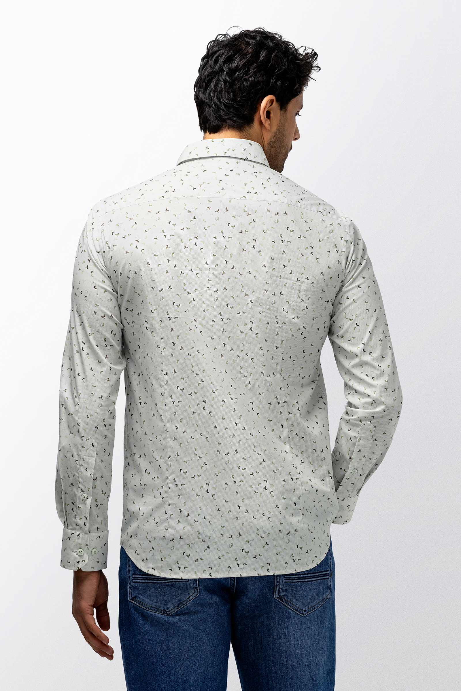 Heren overhemd lm casual groen