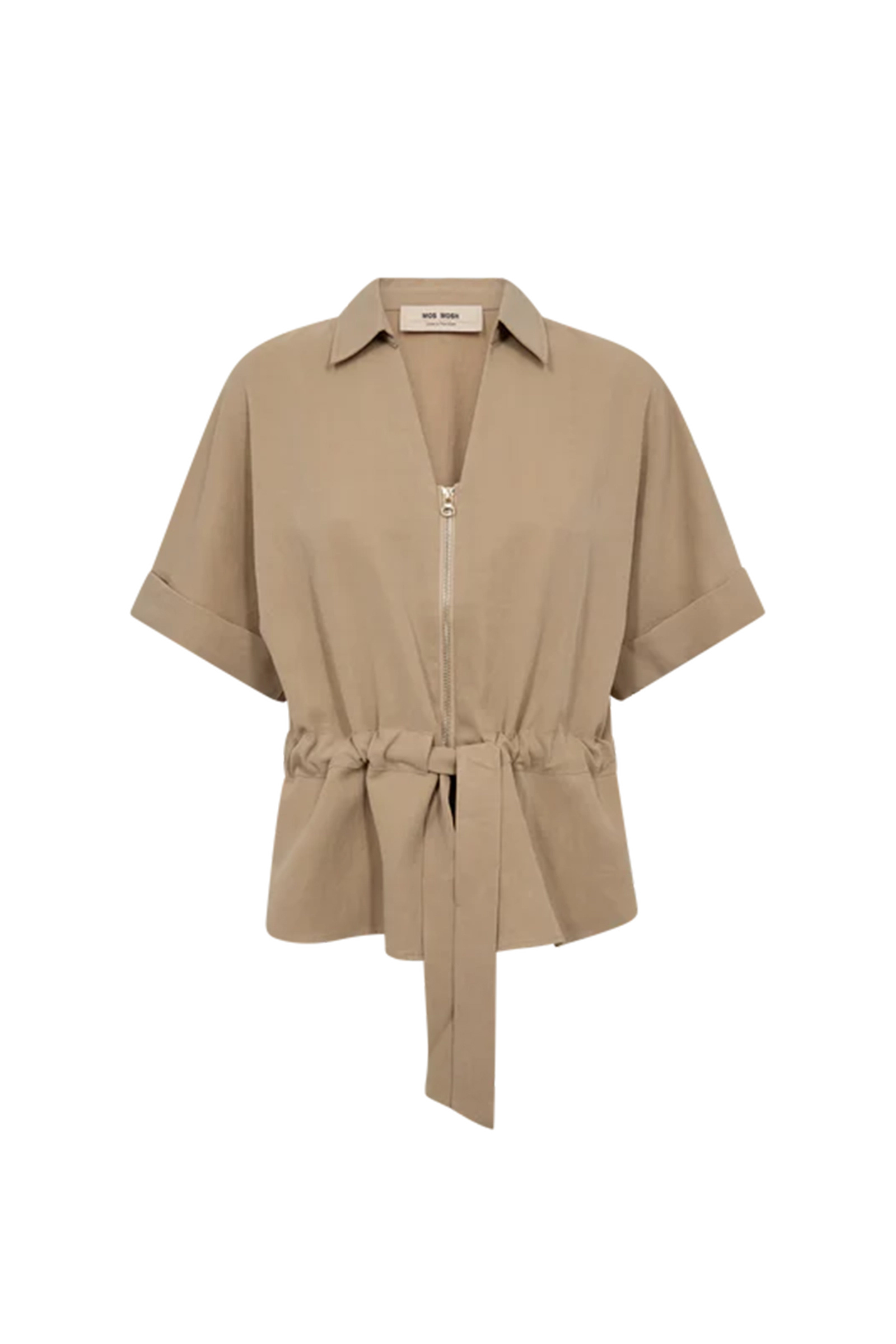 Dames blouse lange mouw bruin