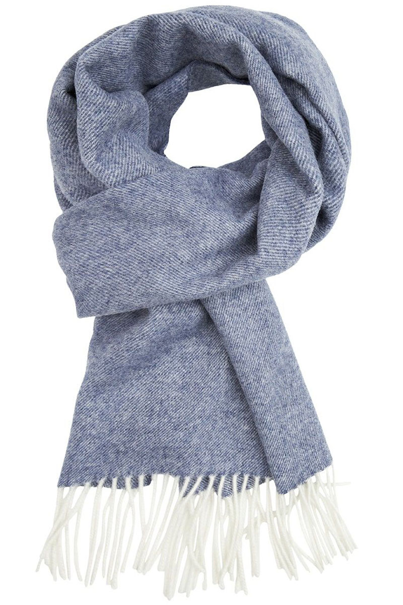 Profuomo SCARF LAMBSWOOL WOVEN DENIM Blauw-1 1