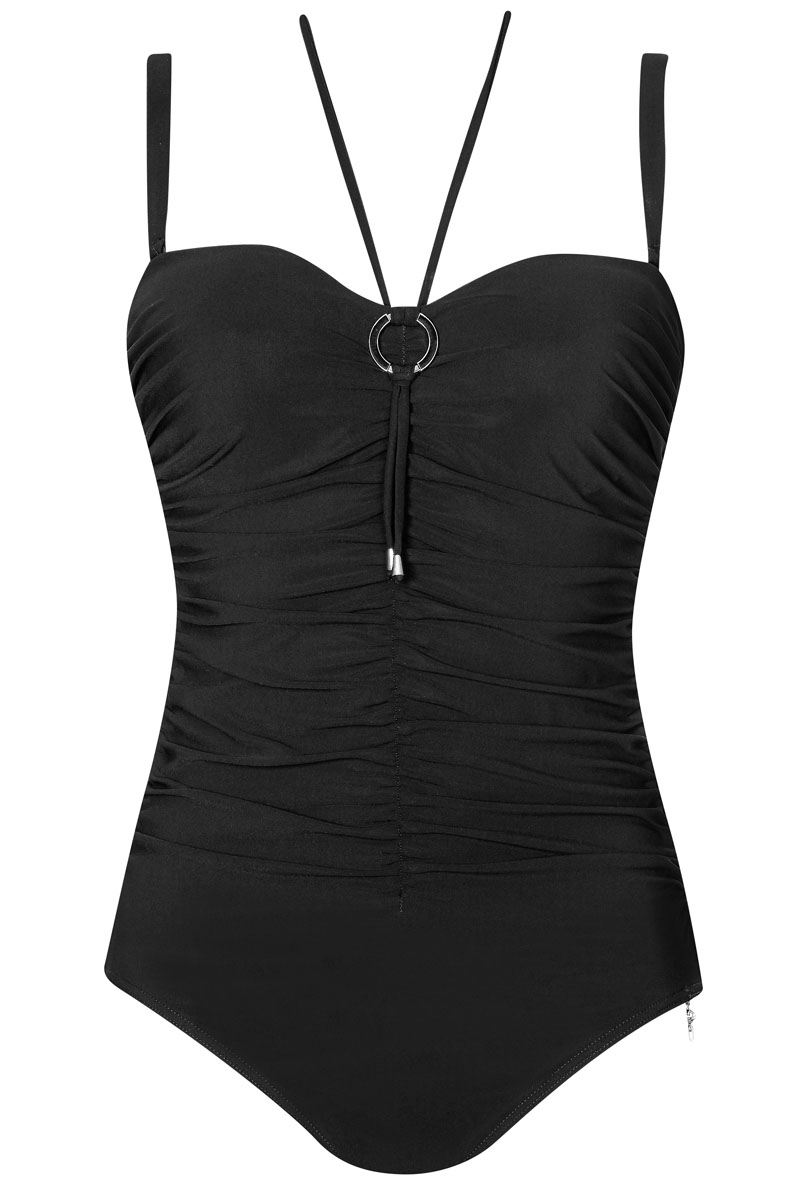Bad/beach dames badpak modecup zwart