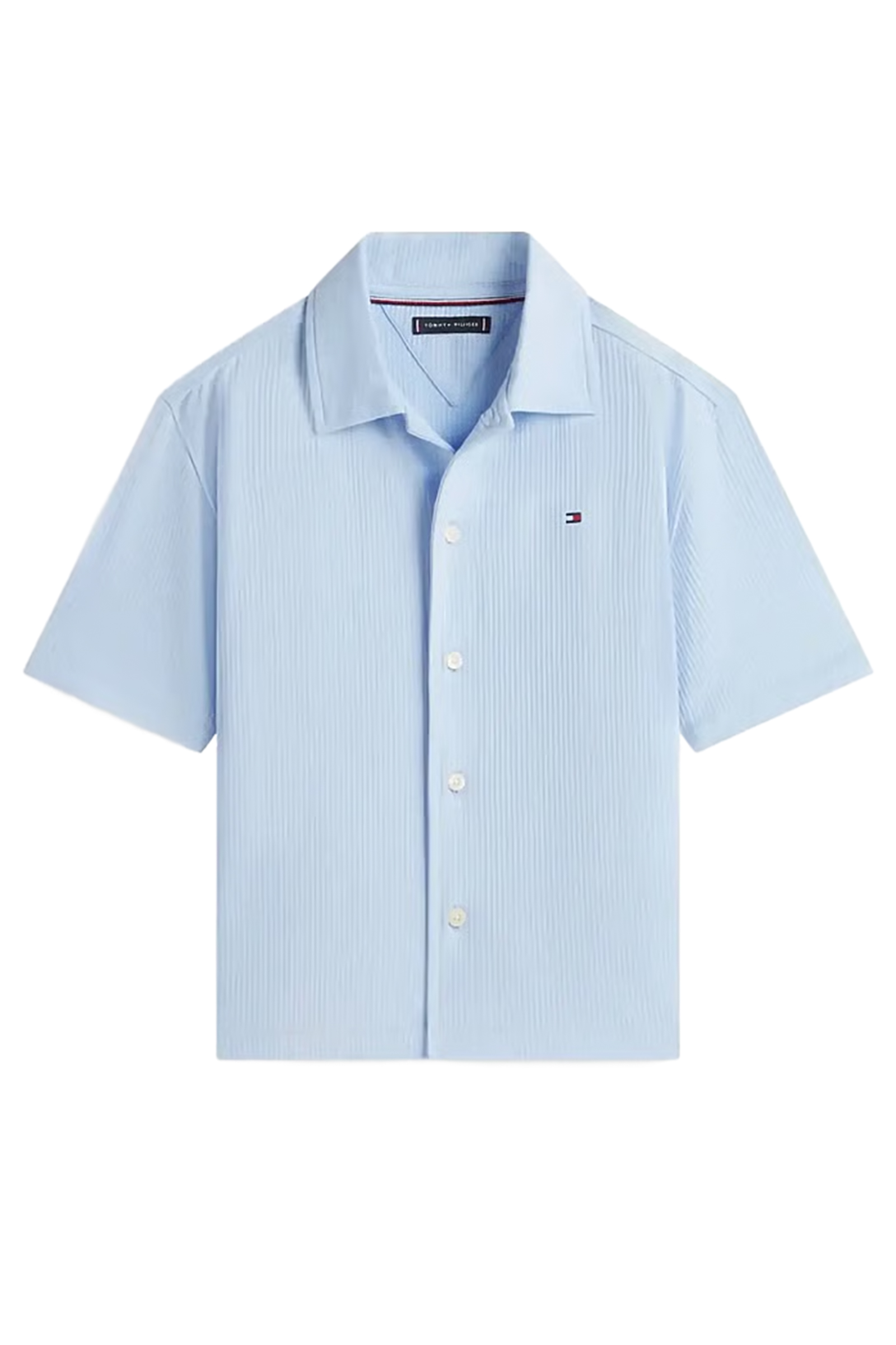 Jongens overhemd korte mouw blauw