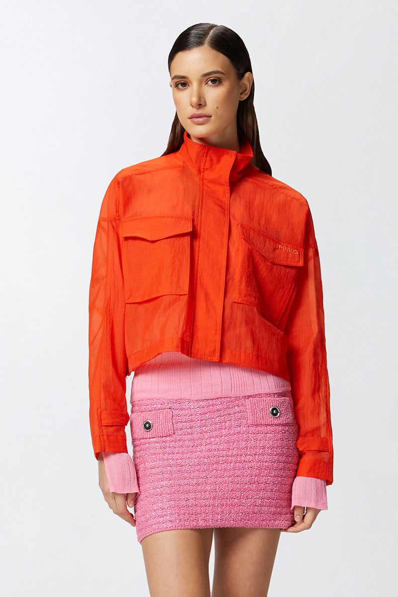 Dames blouse lange mouw oranje