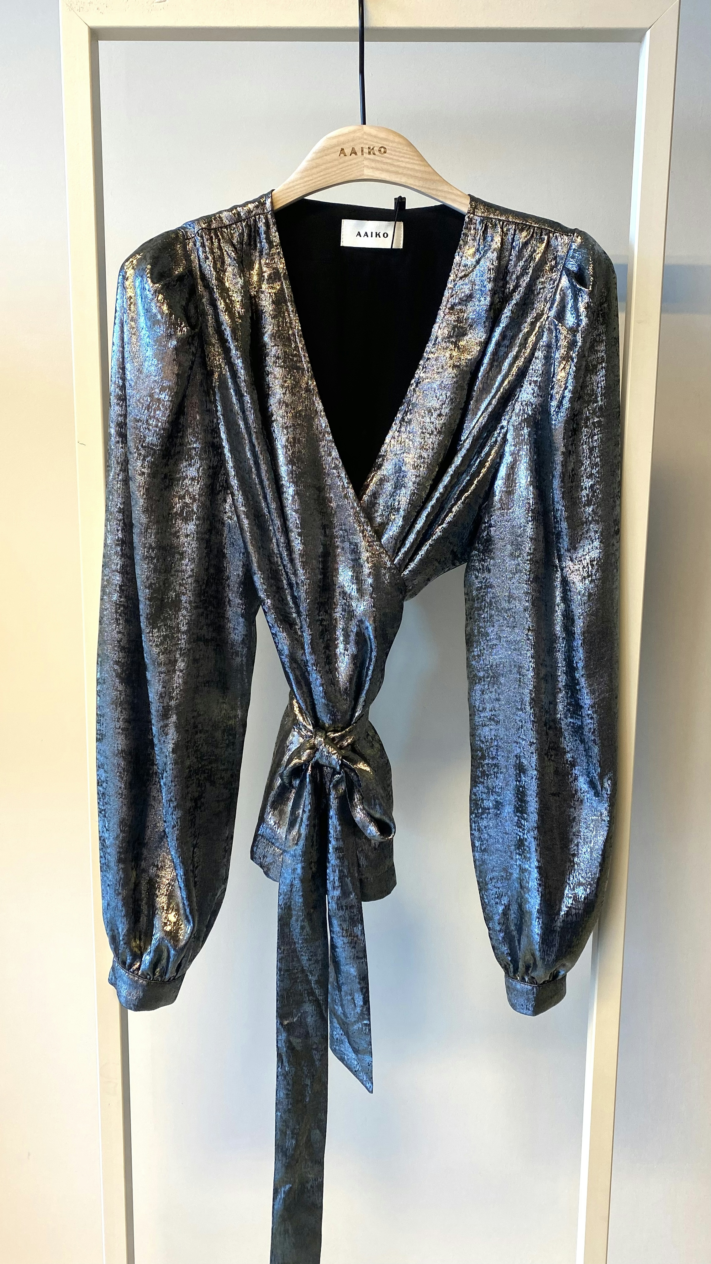 Dames blouse lange mouw grijs