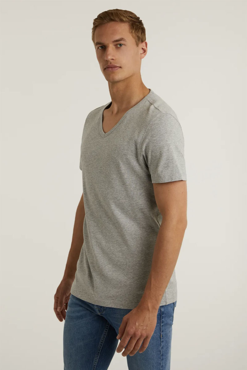 Heren t-shirt kortemouw grijs