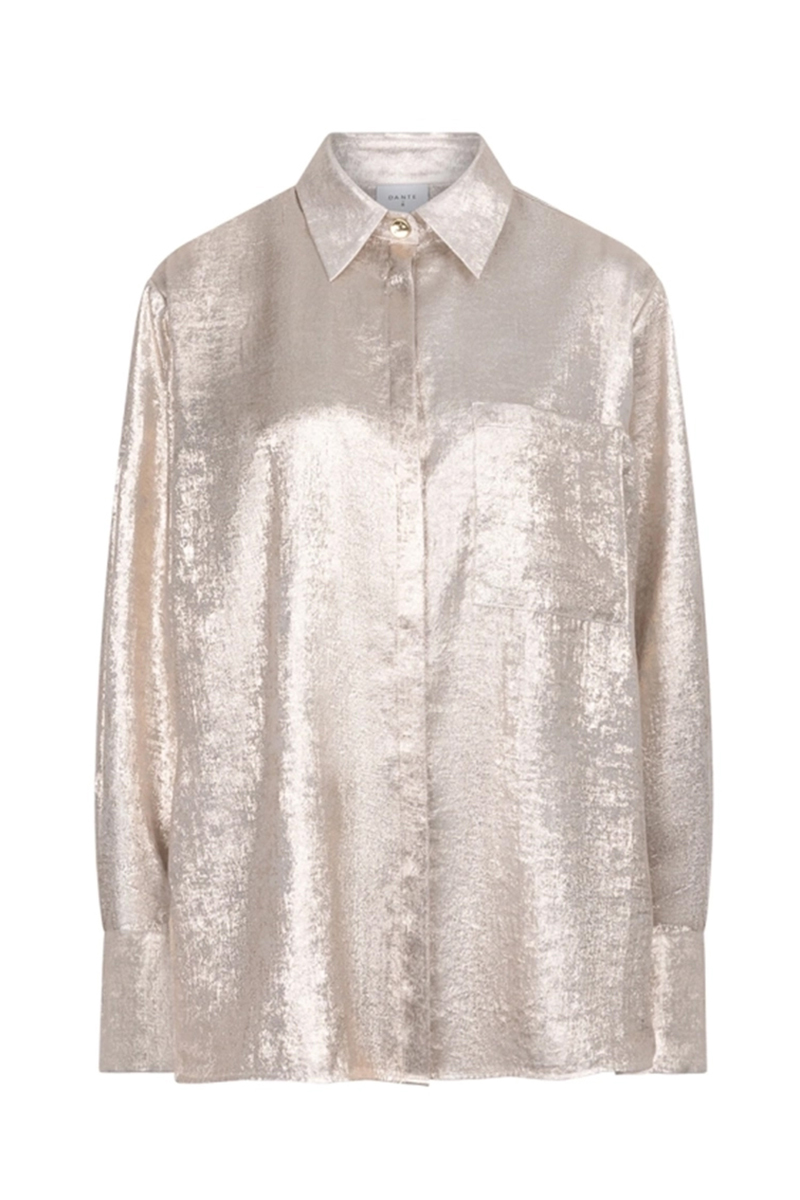 Dames blouse lange mouw goud