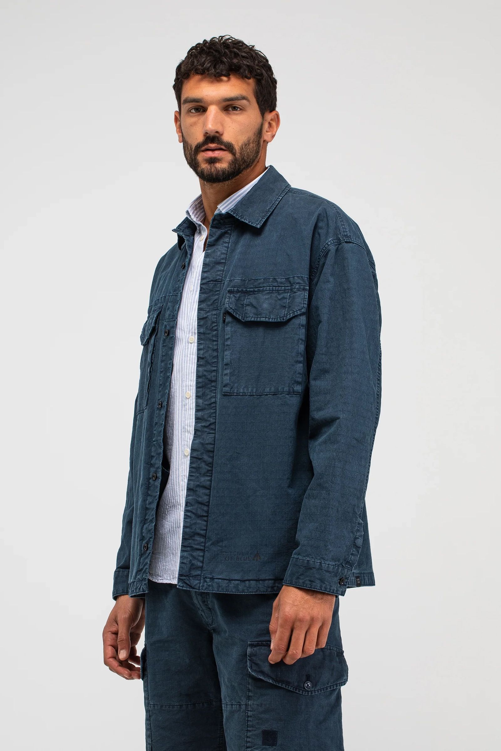 Heren overhemd lm casual blauw