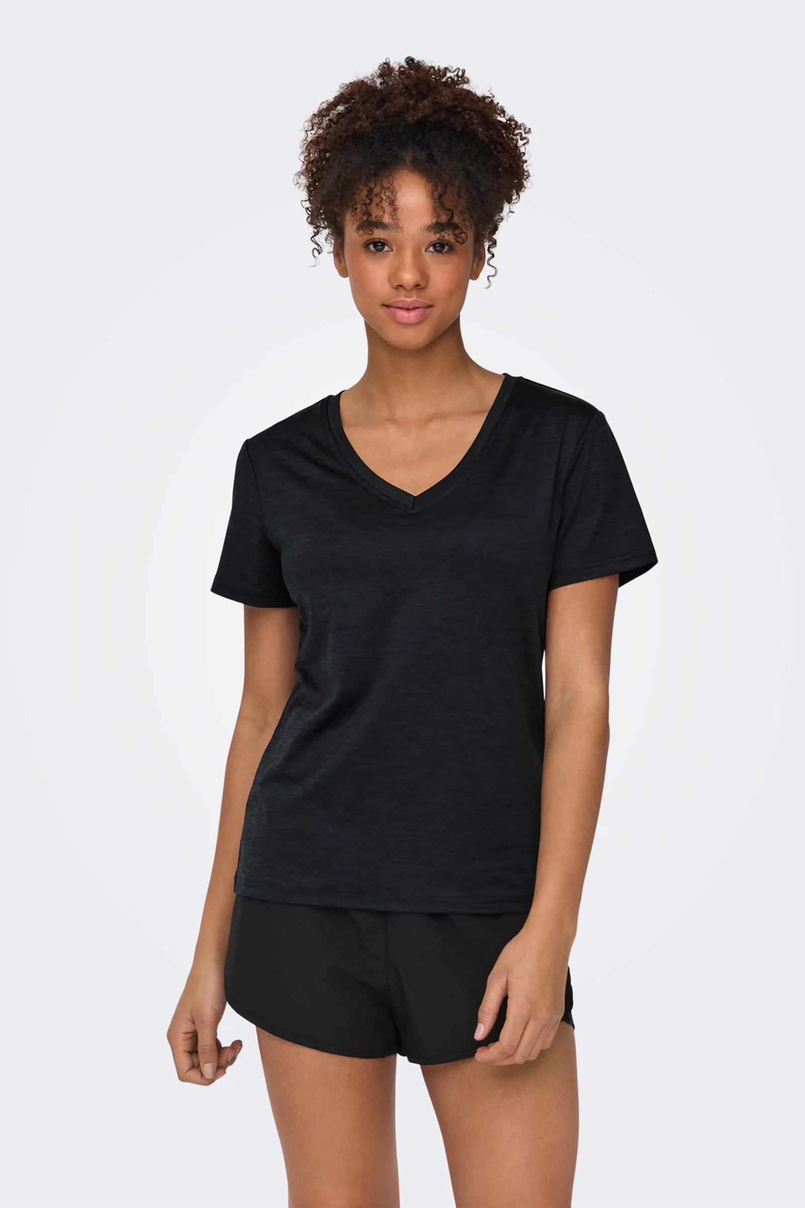 Fitness dames t-shirt km zwart