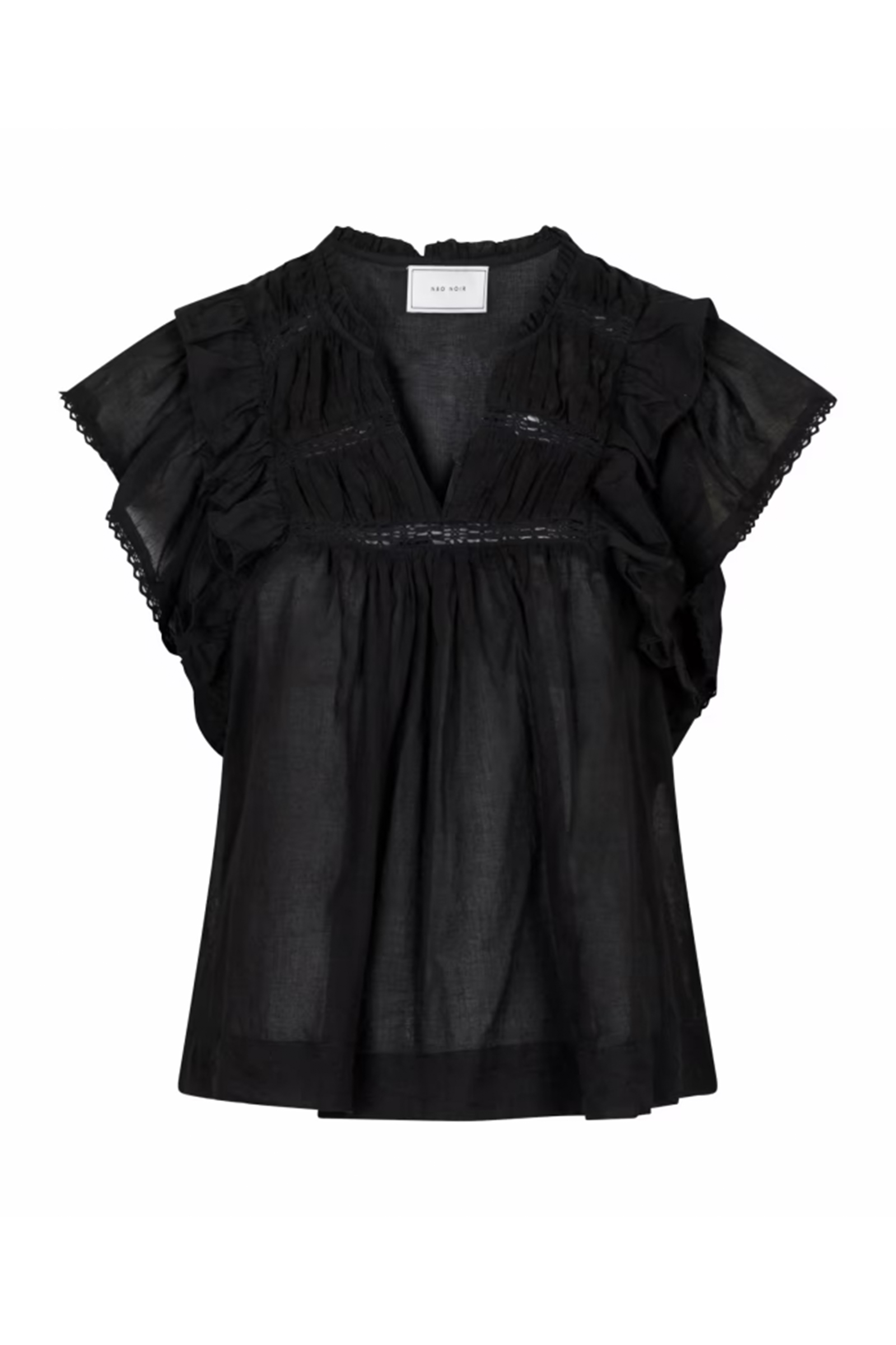 Dames blouse korte mouw zwart