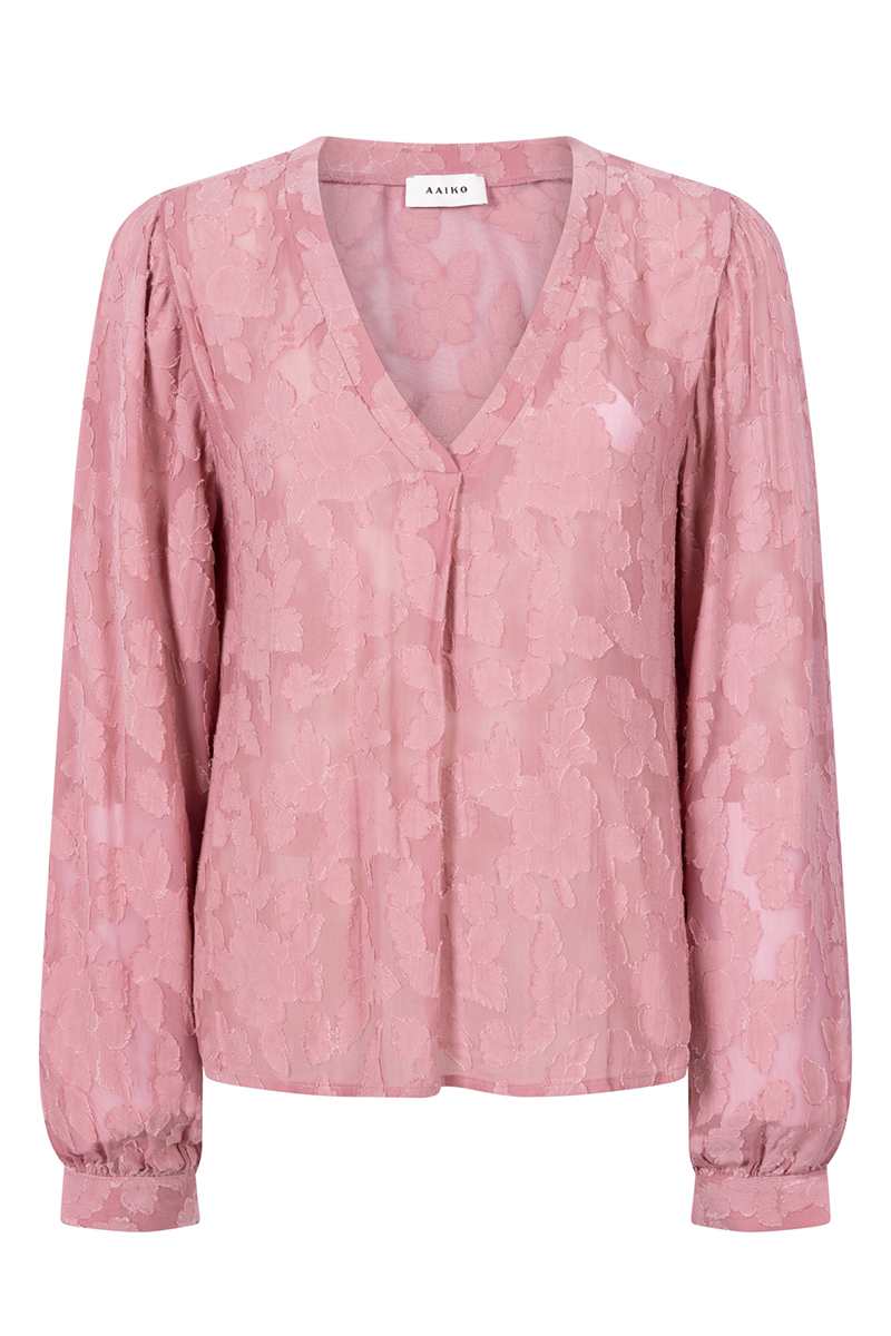 Dames blouse korte mouw rose