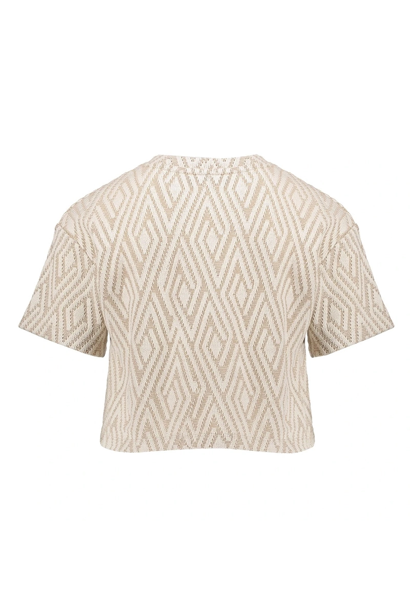Meisjes t-shirt korte mouw bruin