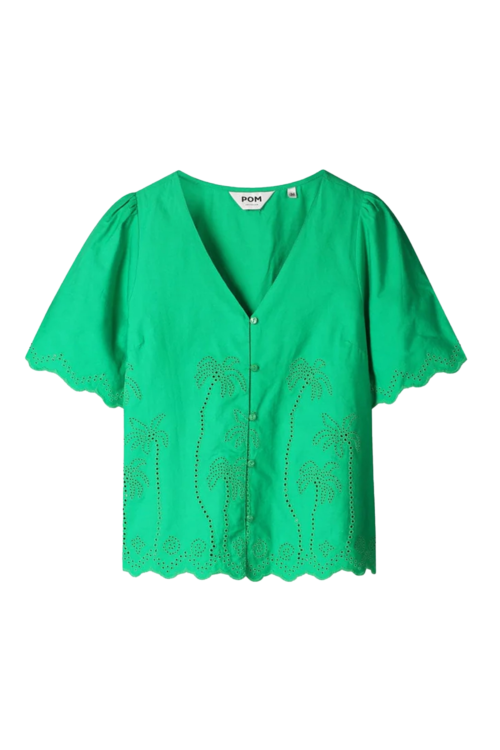 Dames blouse korte mouw groen