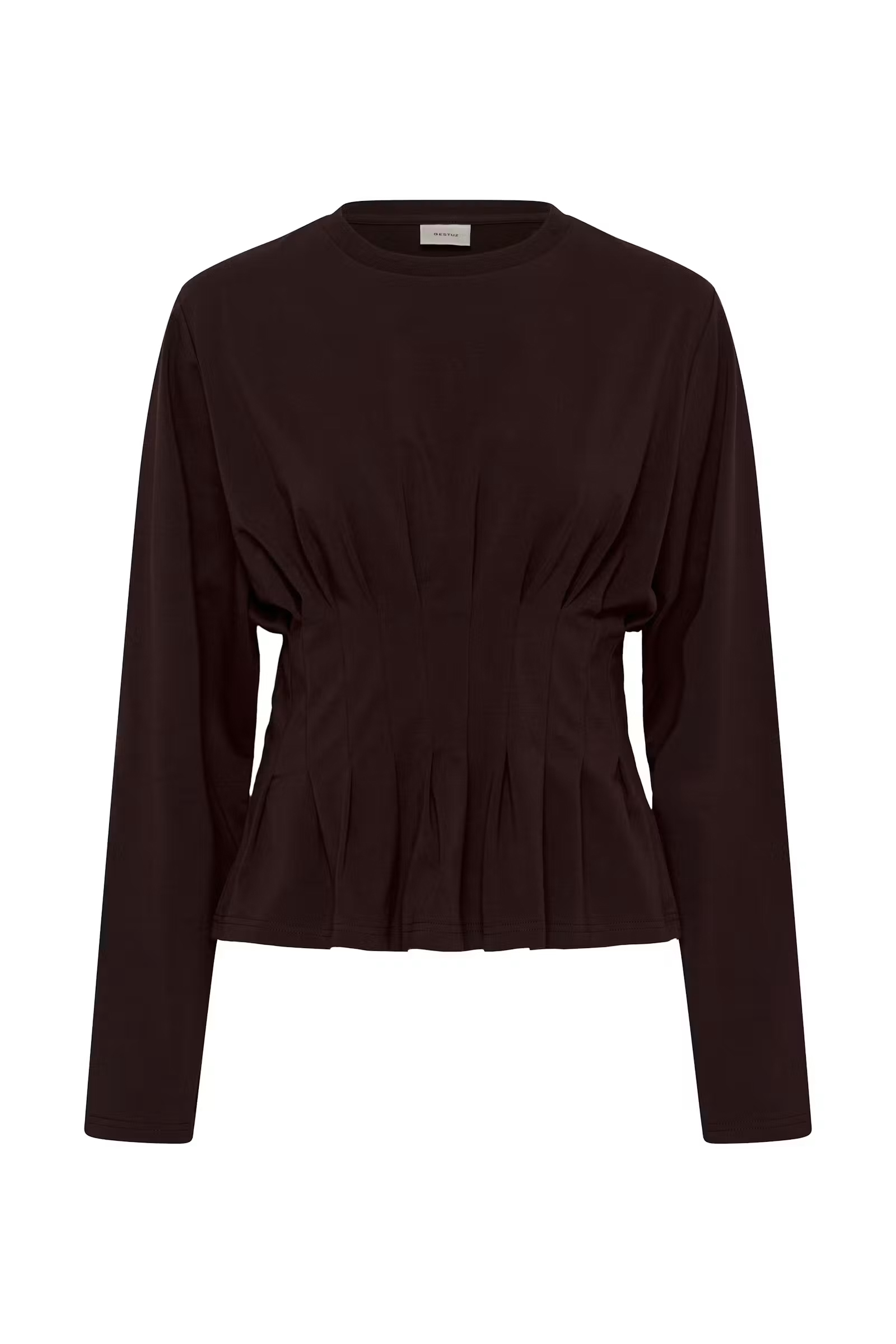 Dames t-shirt lange mouw bruin