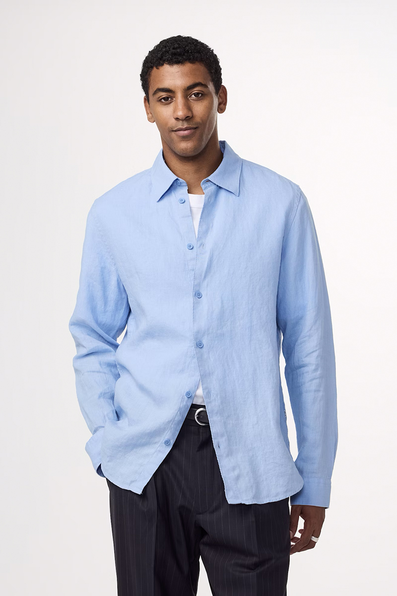 Heren overhemd lm casual blauw