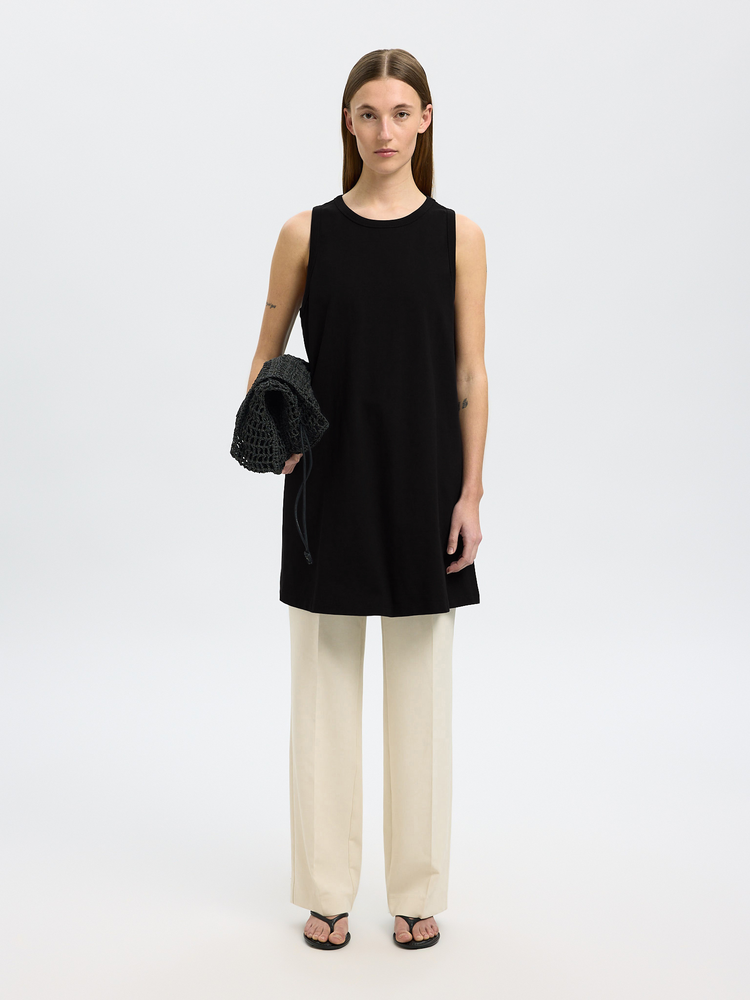 Selected SLFESSENTIAL SL TANK SHORT DRESS NO 179099-Black 4