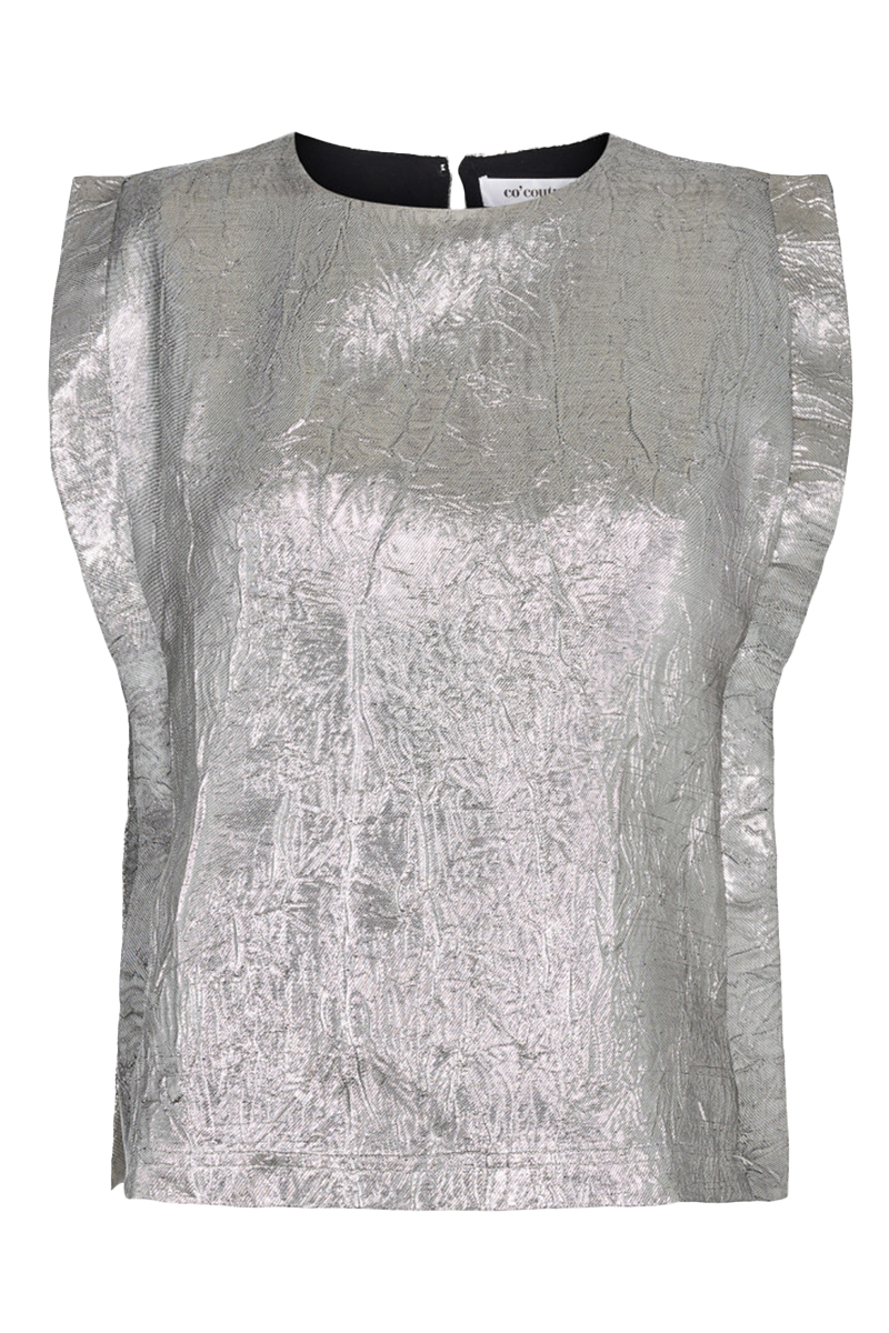 co´couture vina metalic top Zilver-1 1