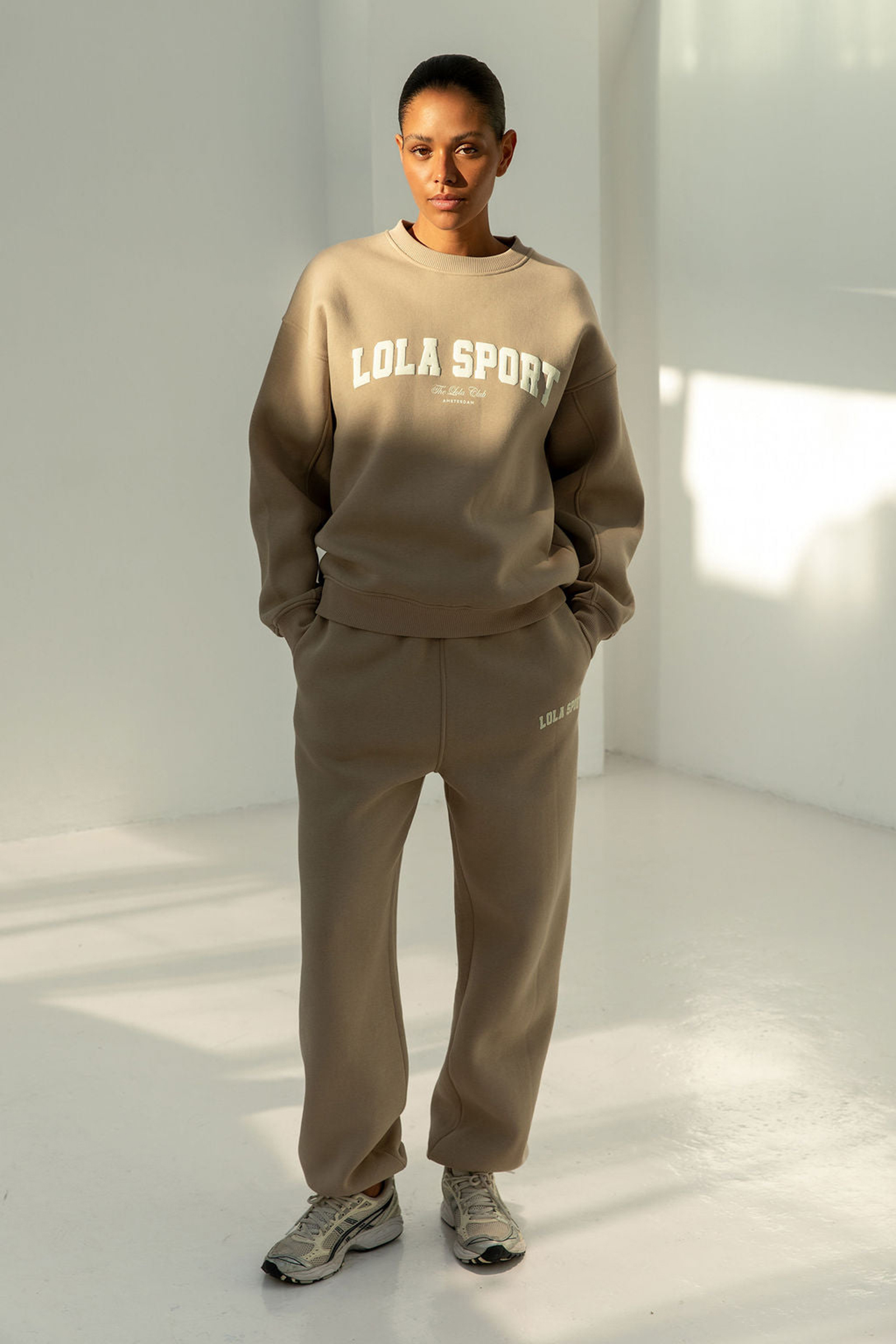 Fitness dames joggingbroek ecru