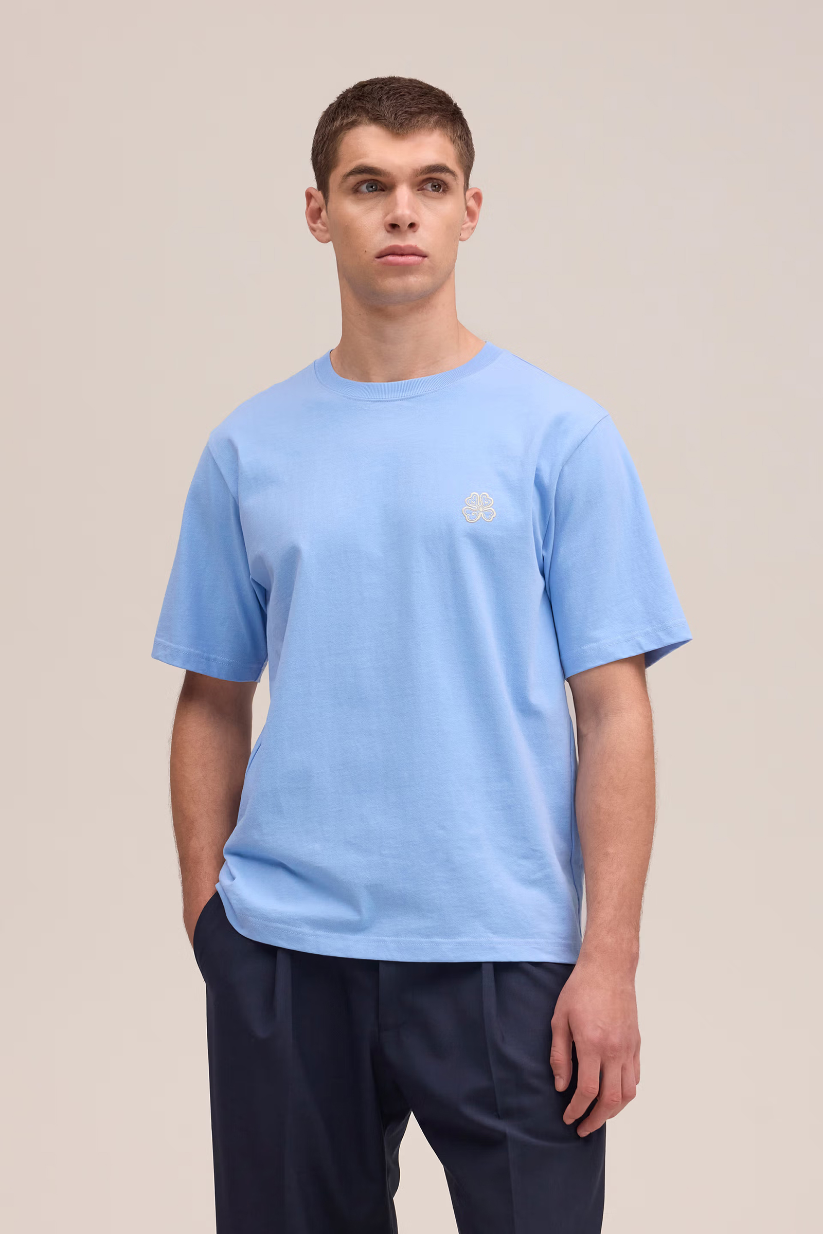 Heren t-shirt kortemouw blauw