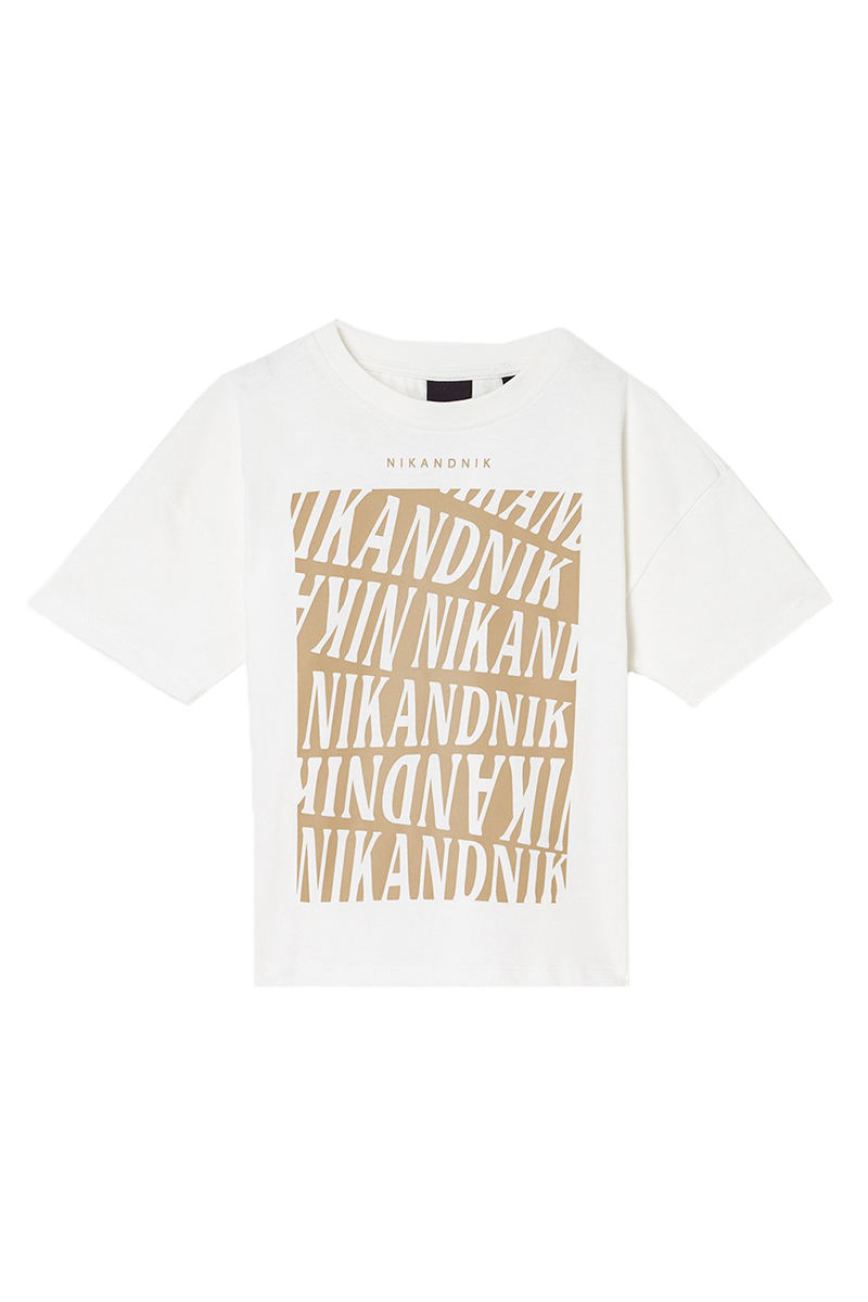 Meisjes t-shirt korte mouw ecru