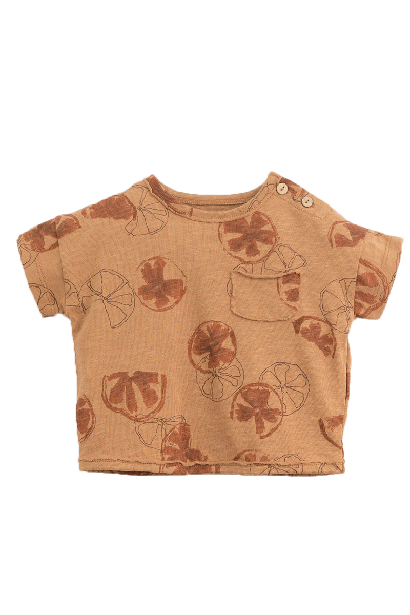 Play Up printed flame jersey tshirt Bruin/Beige-1 1