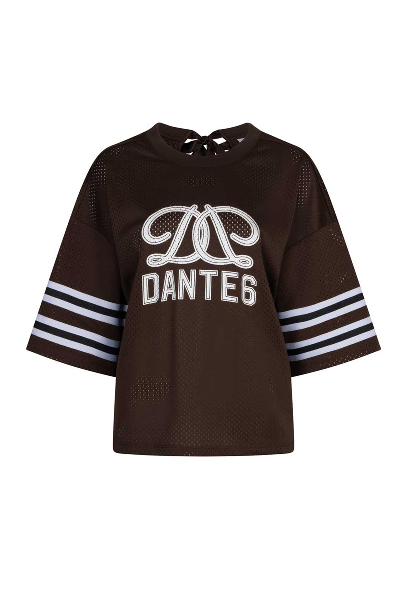 Dames t-shirt korte mouw bruin