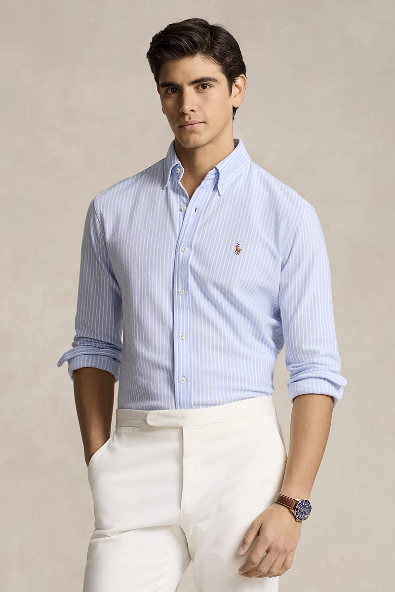 Heren overhemd lm casual blauw