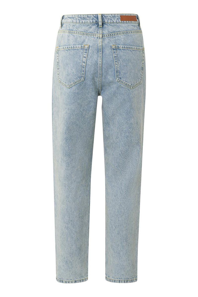 Yaya Mid waist boyfriend denim Blauw-1 3