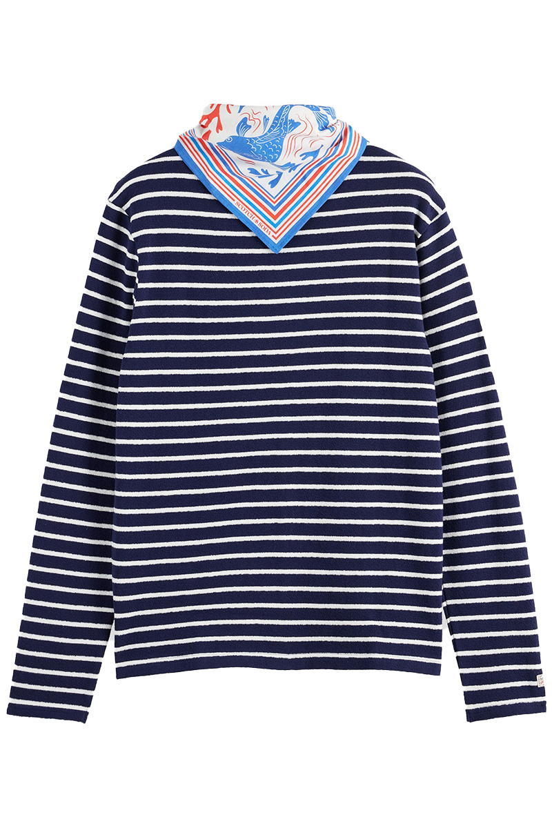 Scotch & Soda Striped LS T-shirt Navy Blue/ White 3