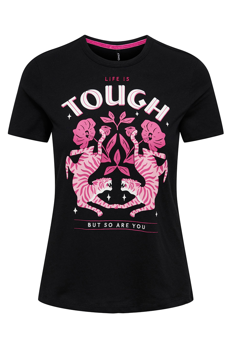 Dames blouse korte mouw zwart