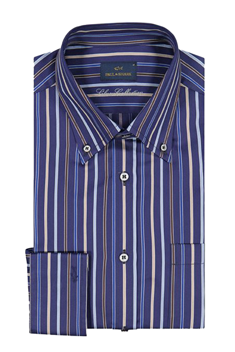 Heren overhemd lm casual blauw