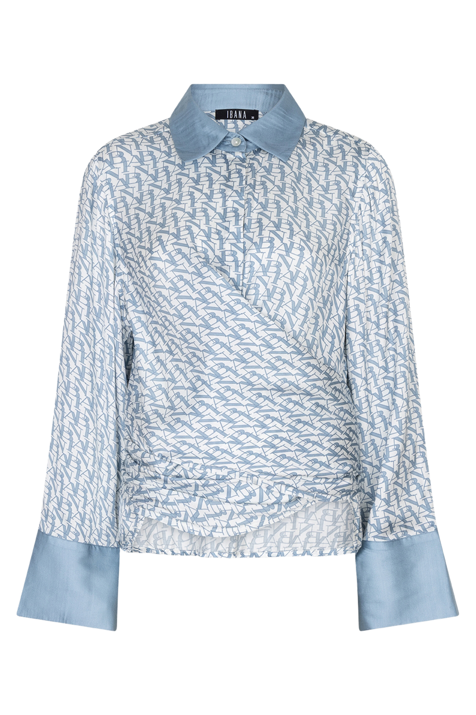 Dames blouse lange mouw blauw