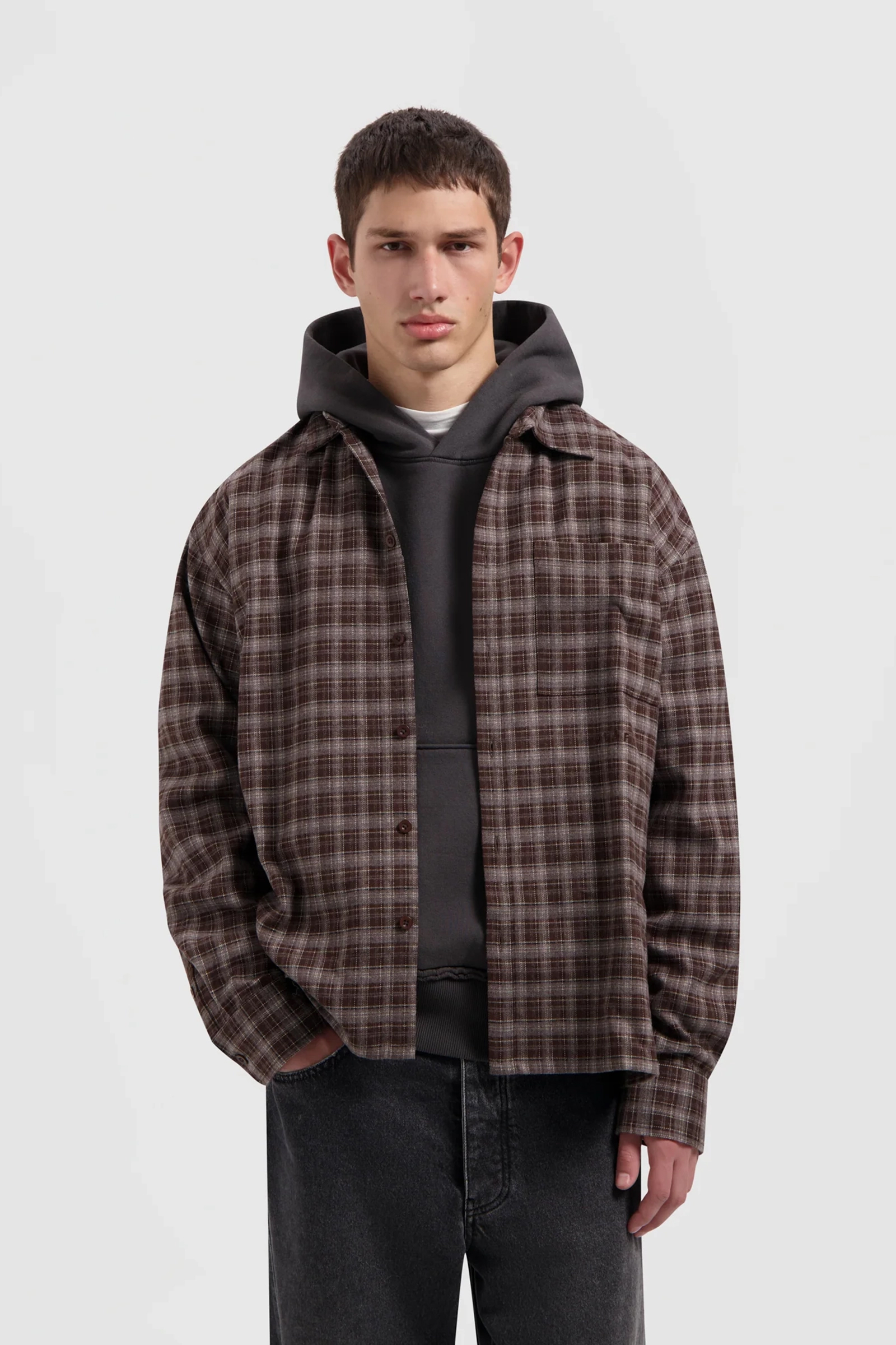Heren overshirt bruin