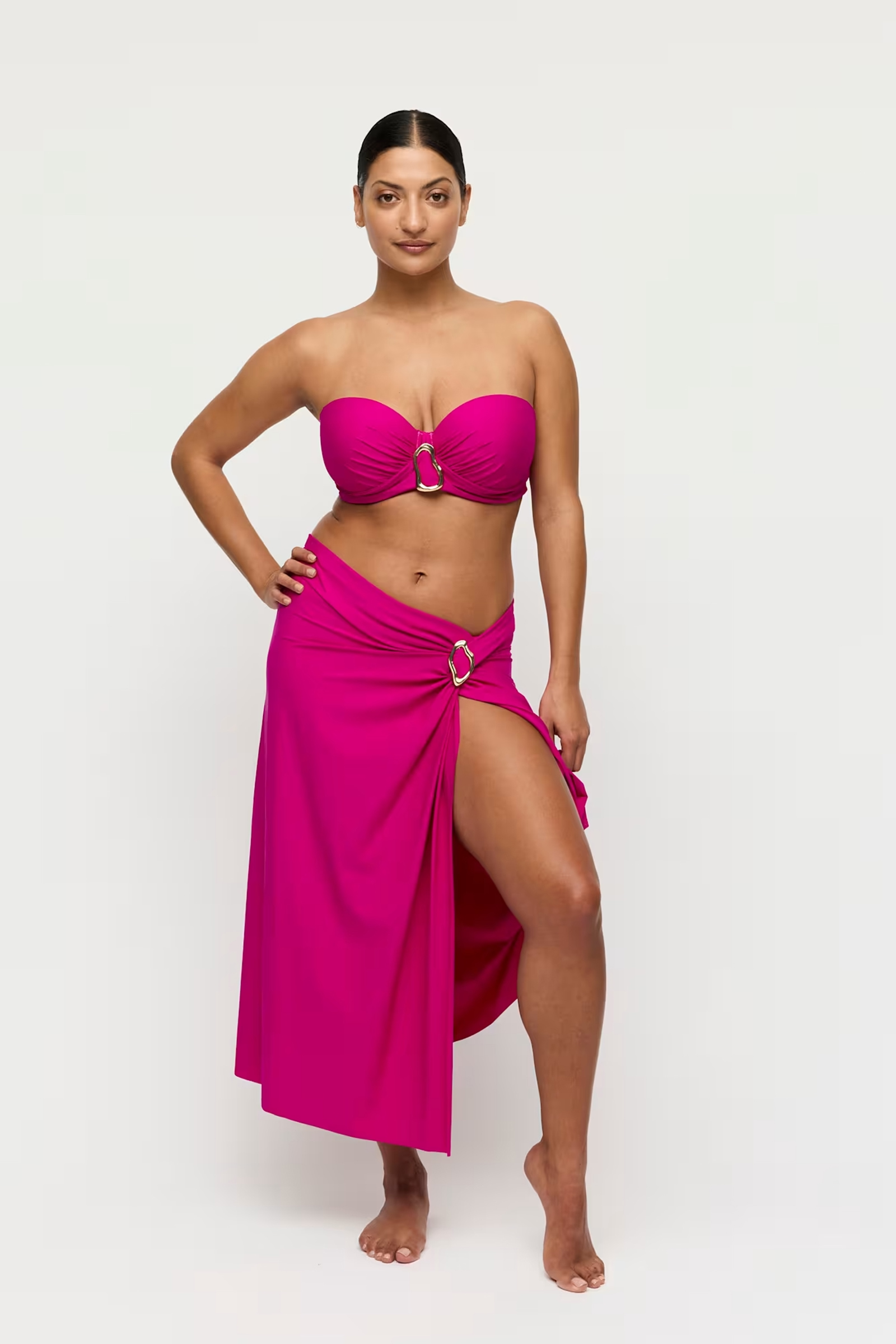 Bad/beach dames pareo rose