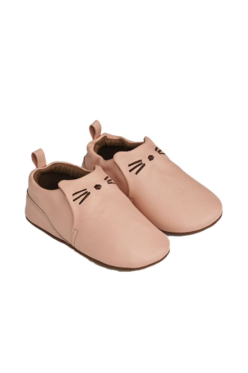 Liewood eliot cat leather slippers Rose-1 1