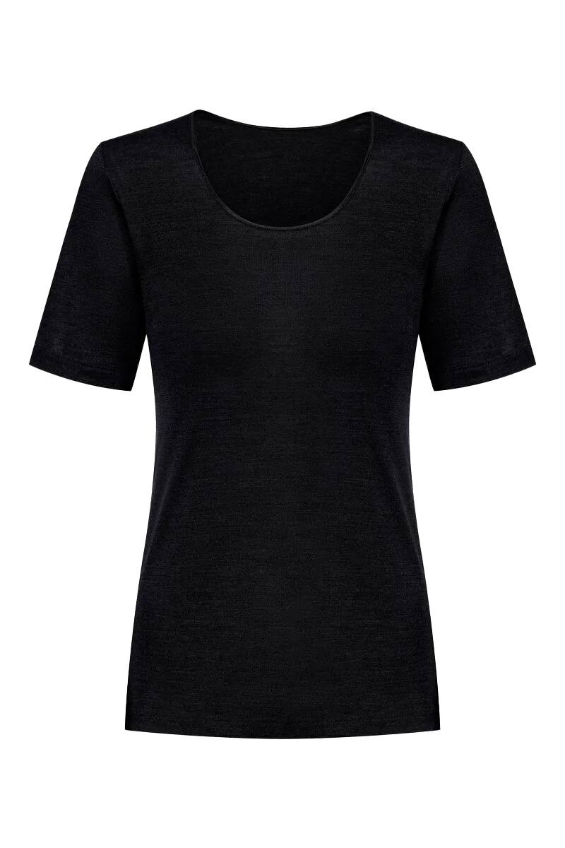 Lingerie dames t shirt km zwart