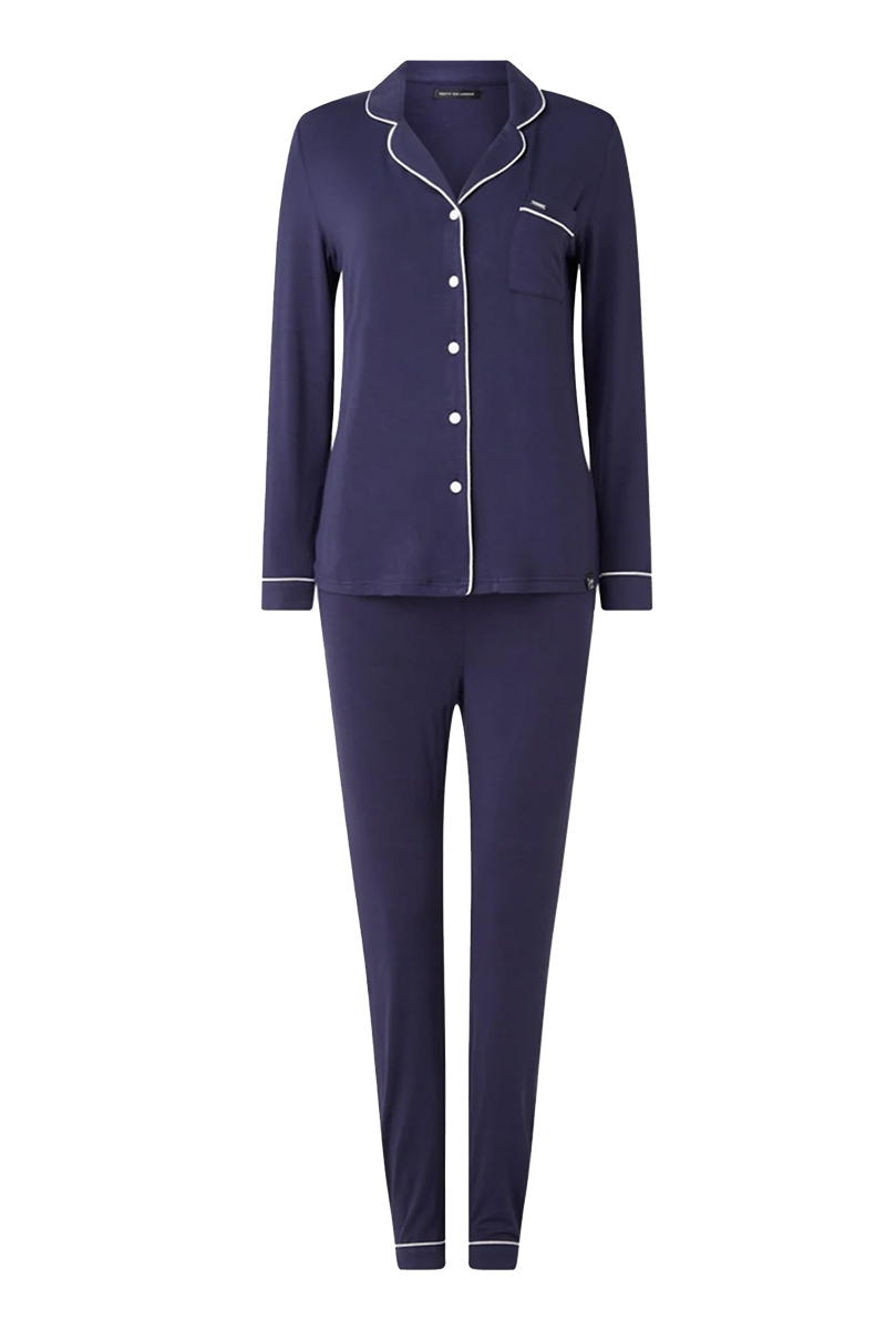 Nachtmode dames pyjama blauw