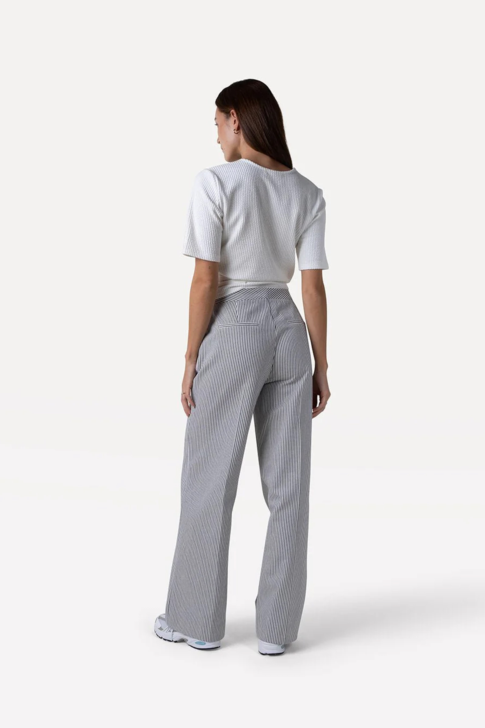 Another Label Moore stripe pants Blauw-1 3