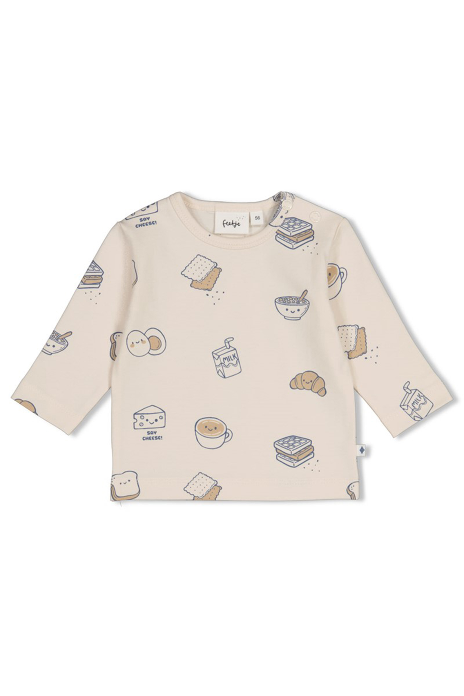 Baby t-shirt lange mouw ecru