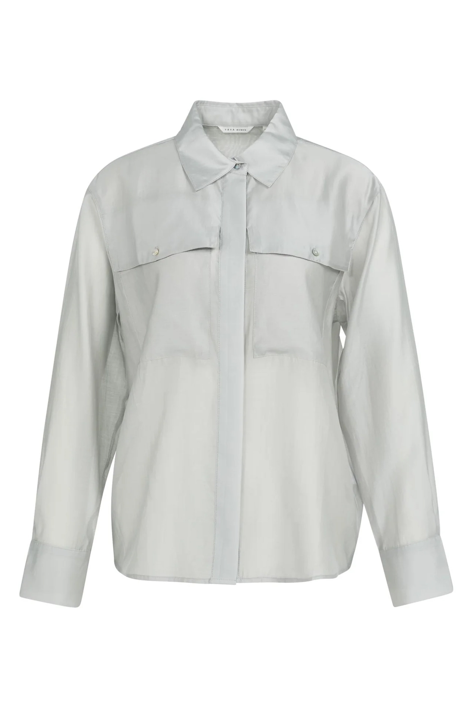 Dames blouse lange mouw blauw