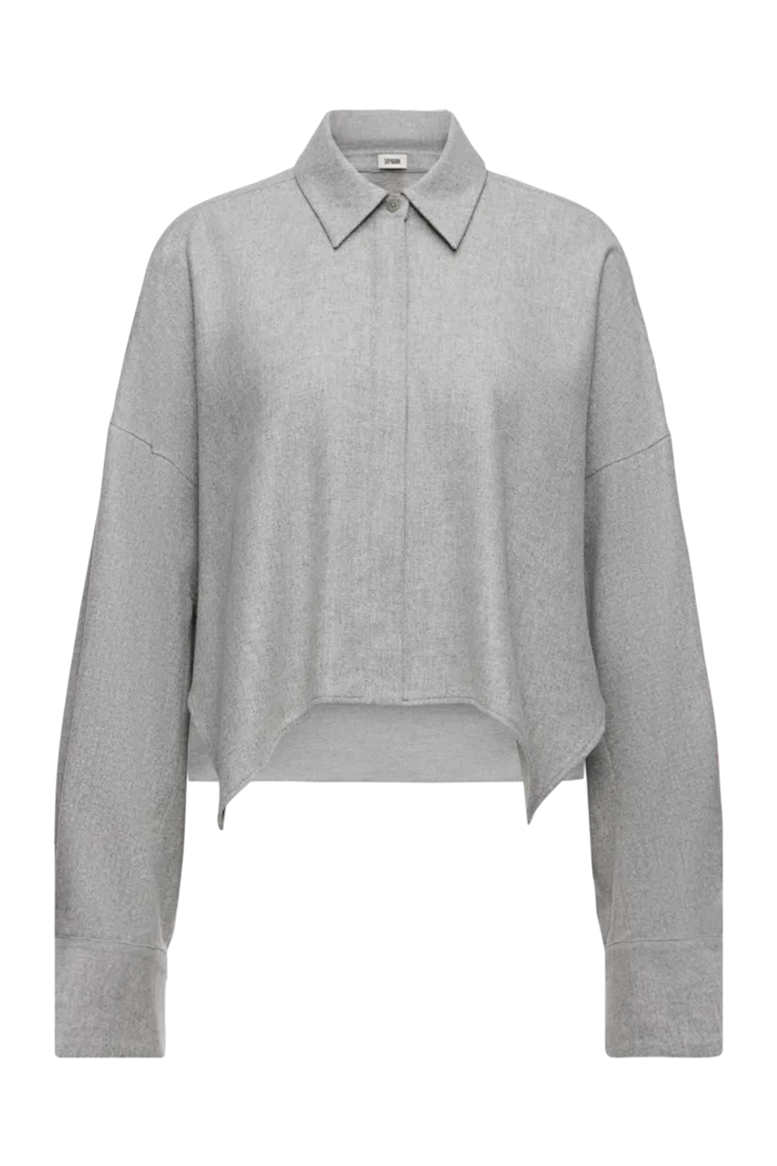 Dames blouse lange mouw grijs