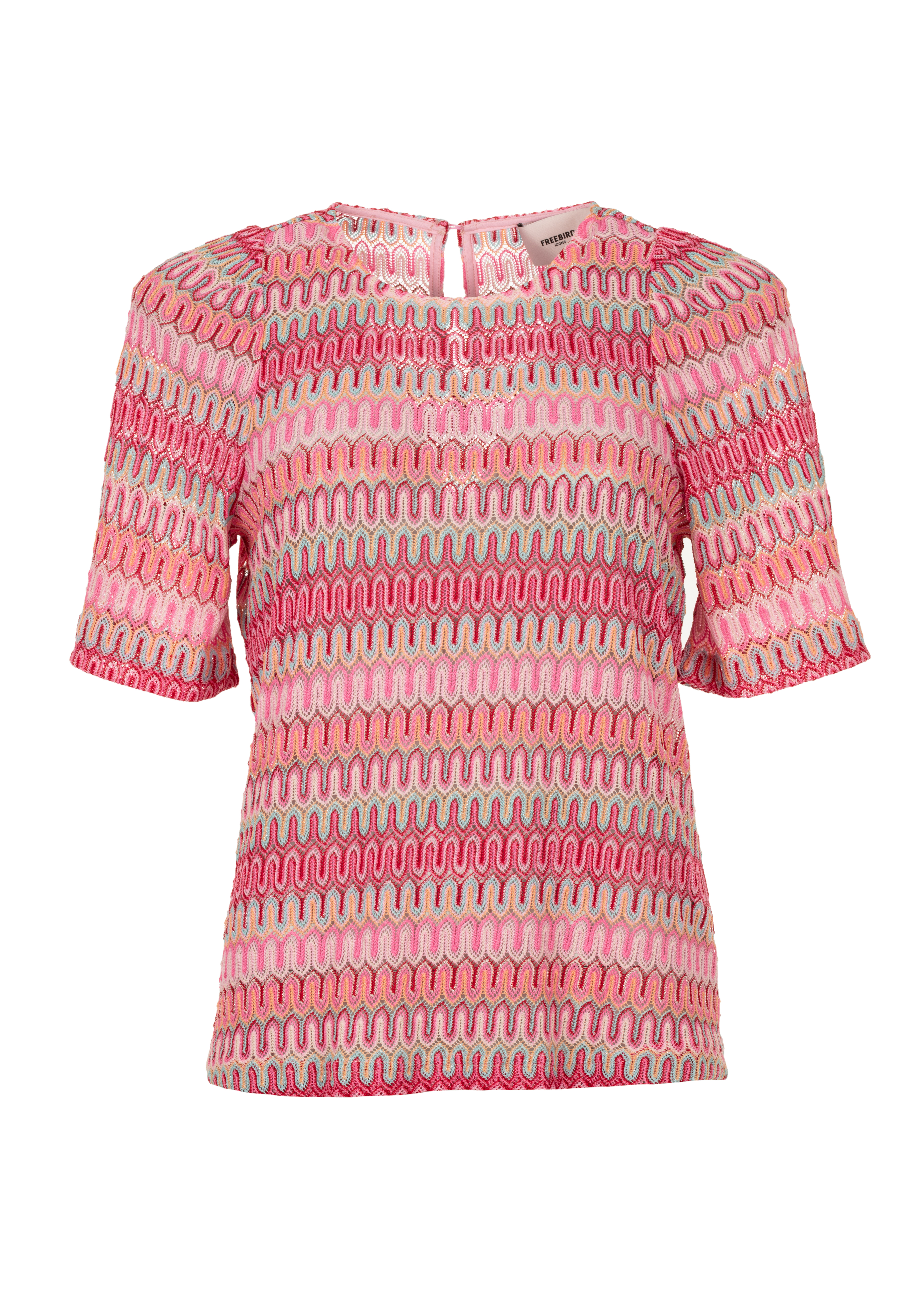 Dames blouse korte mouw rose
