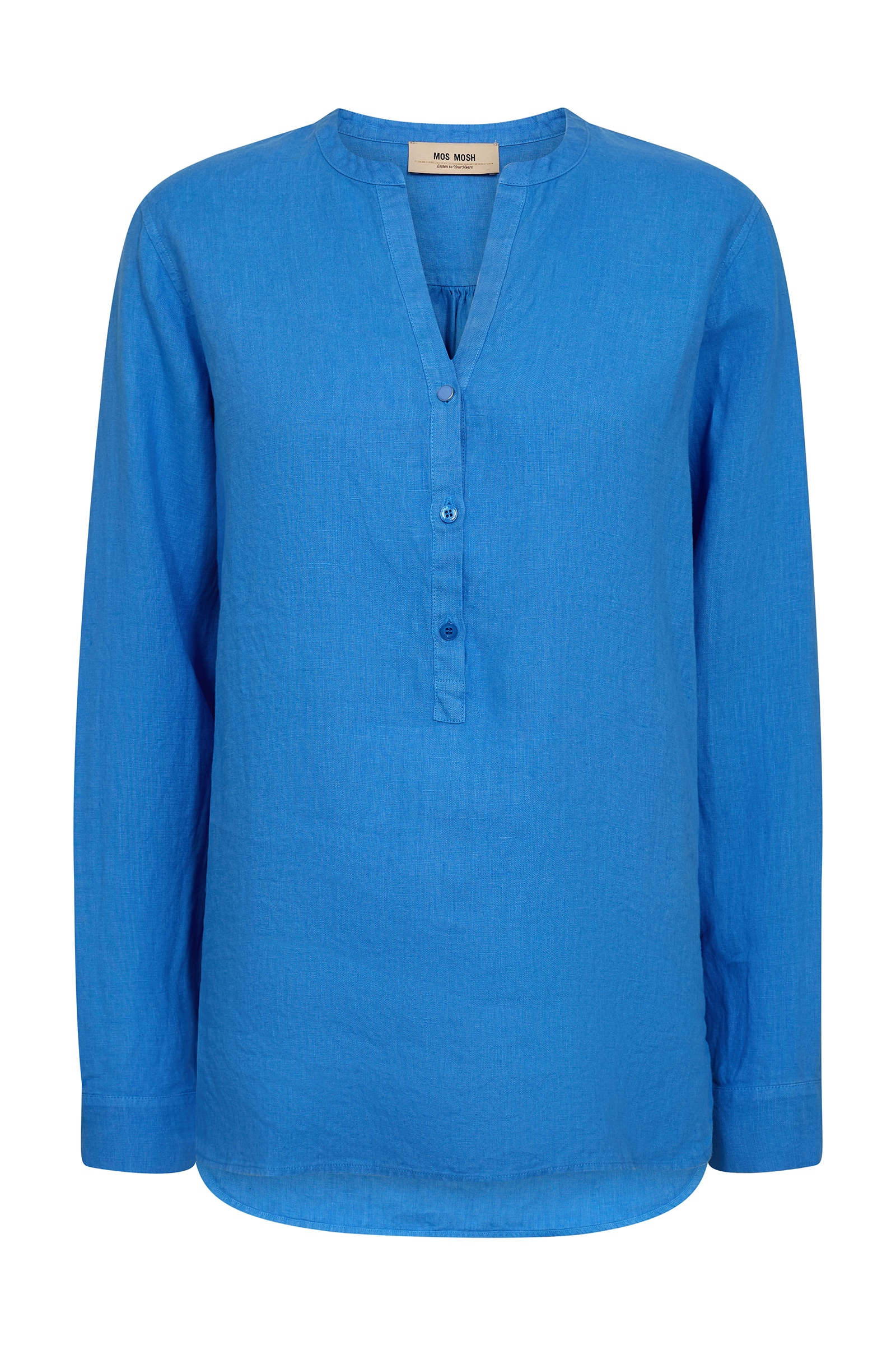 Dames blouse lange mouw blauw