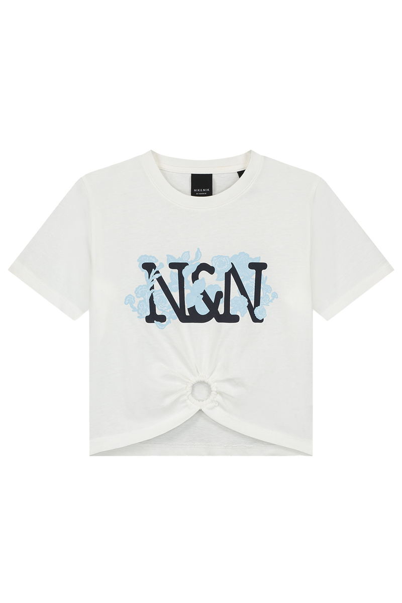 Meisjes t-shirt korte mouw ecru