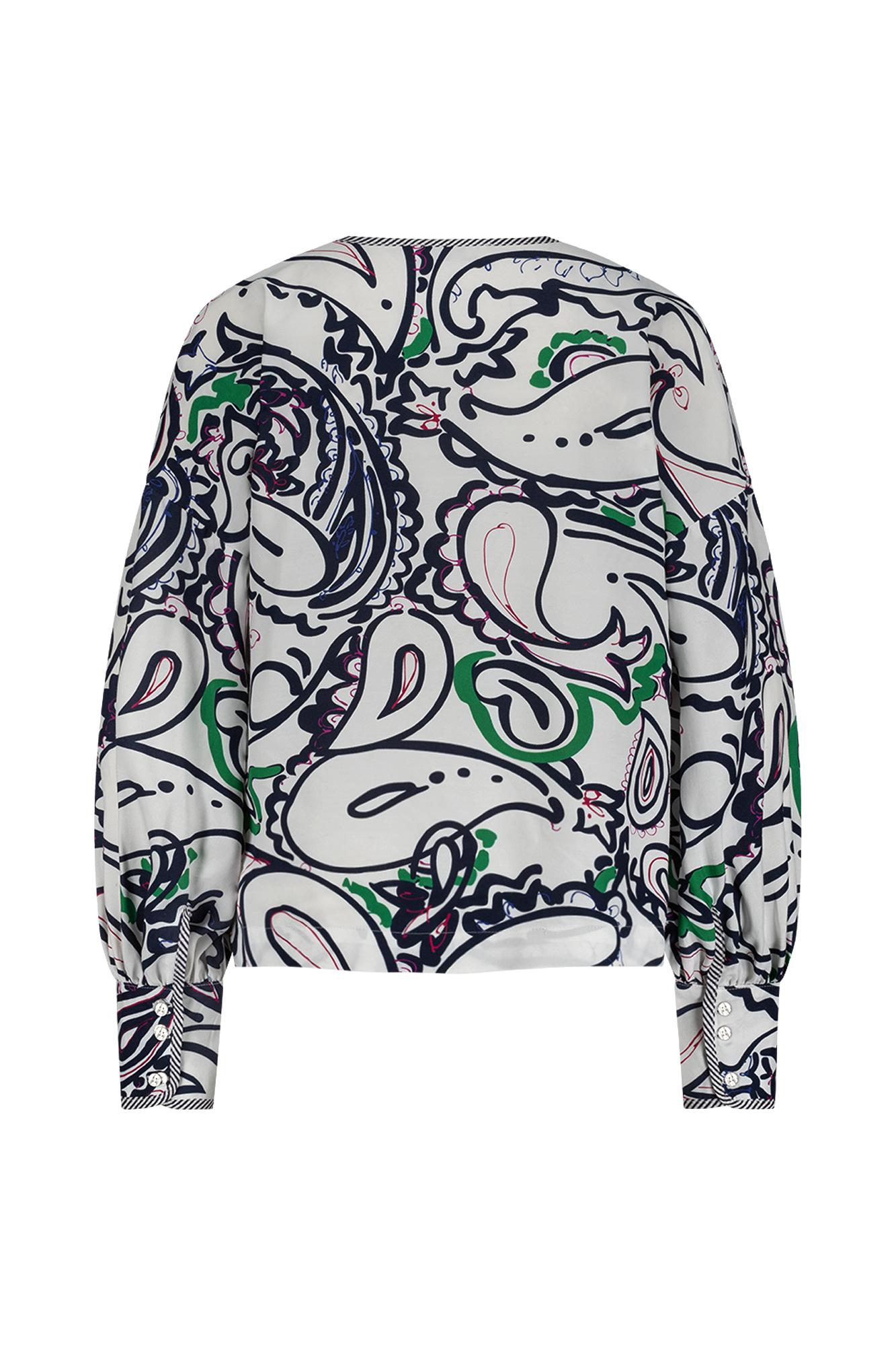 Dames blouse lange mouw blauw