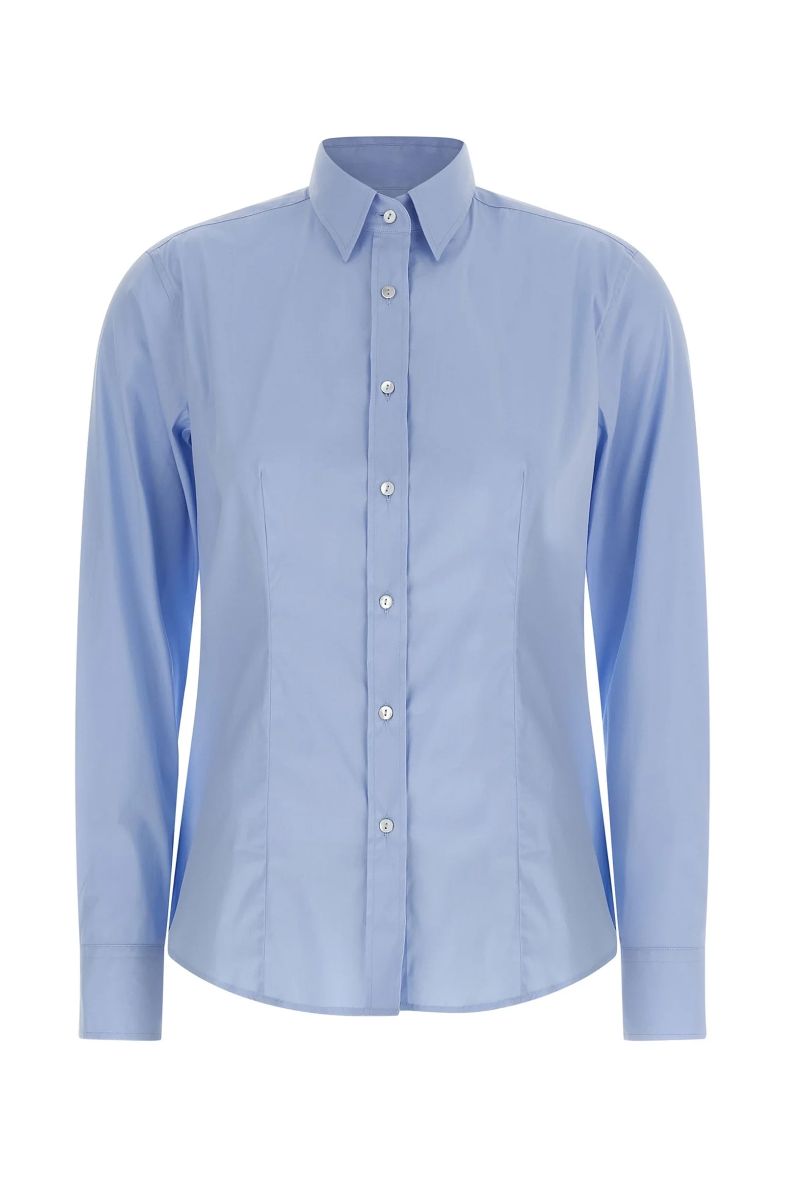 Dames blouse lange mouw blauw