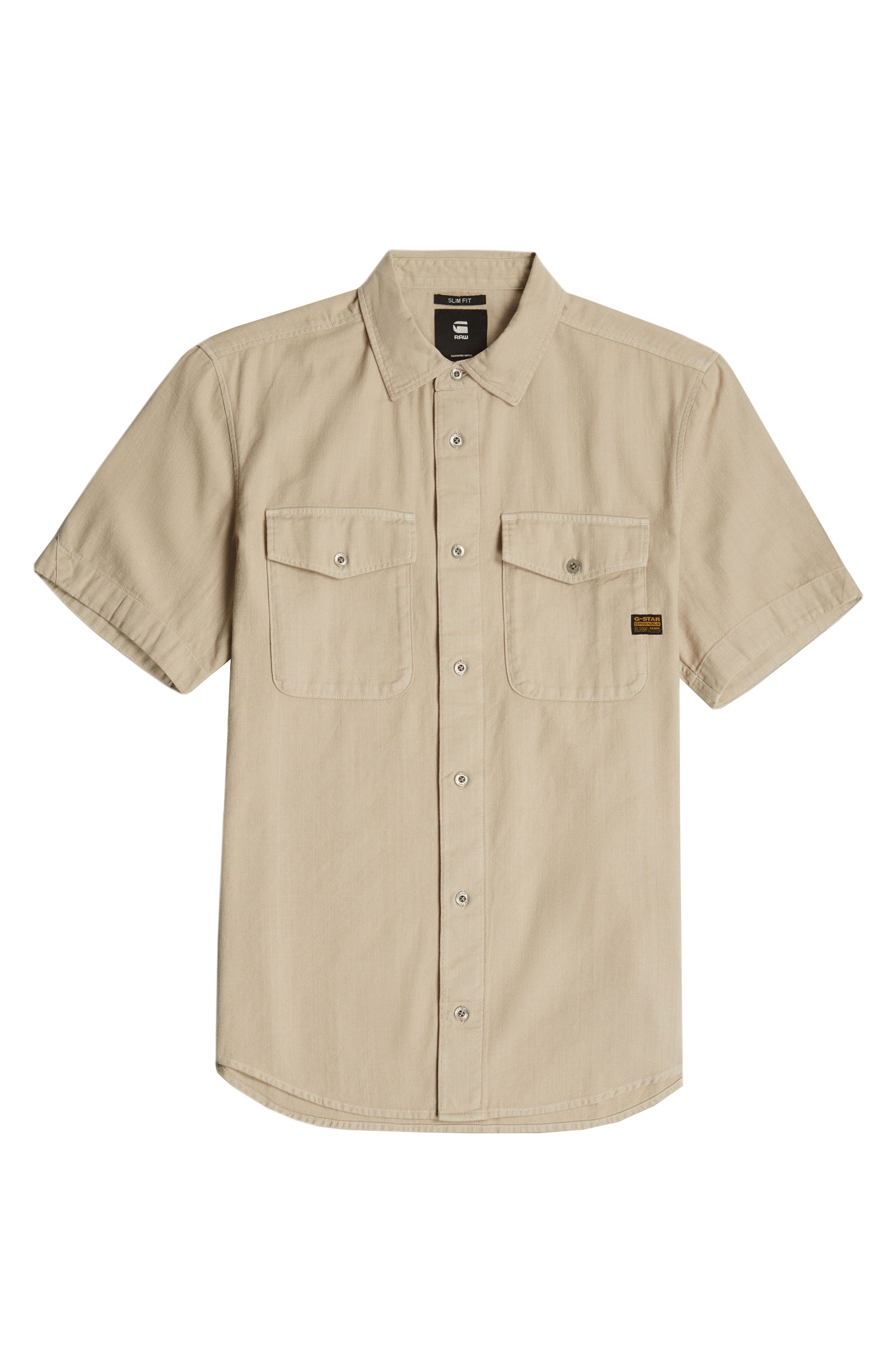 G-Star Marine Slim Shirt s\s bruin/beige-1 1