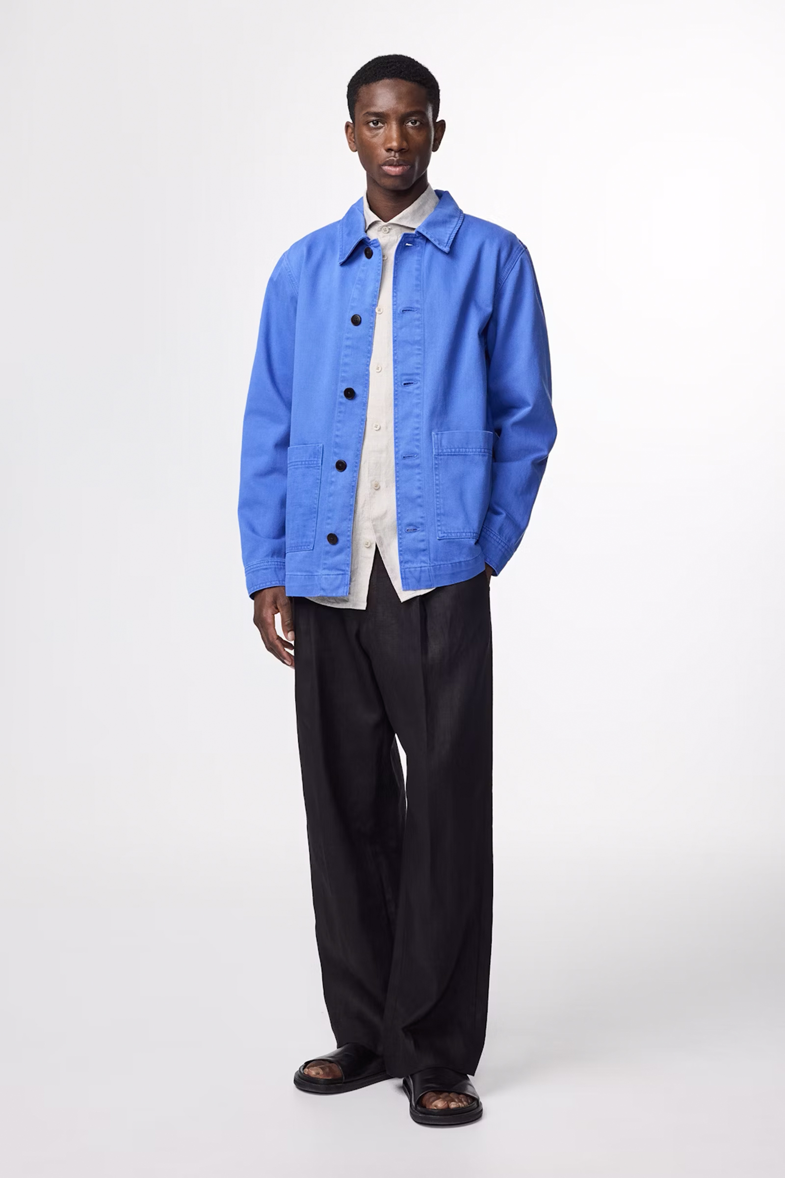 Heren overshirt blauw