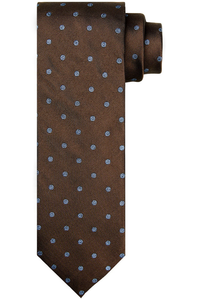 Profuomo TIE SILK WOVEN BROWN Bruin/Beige-1 1